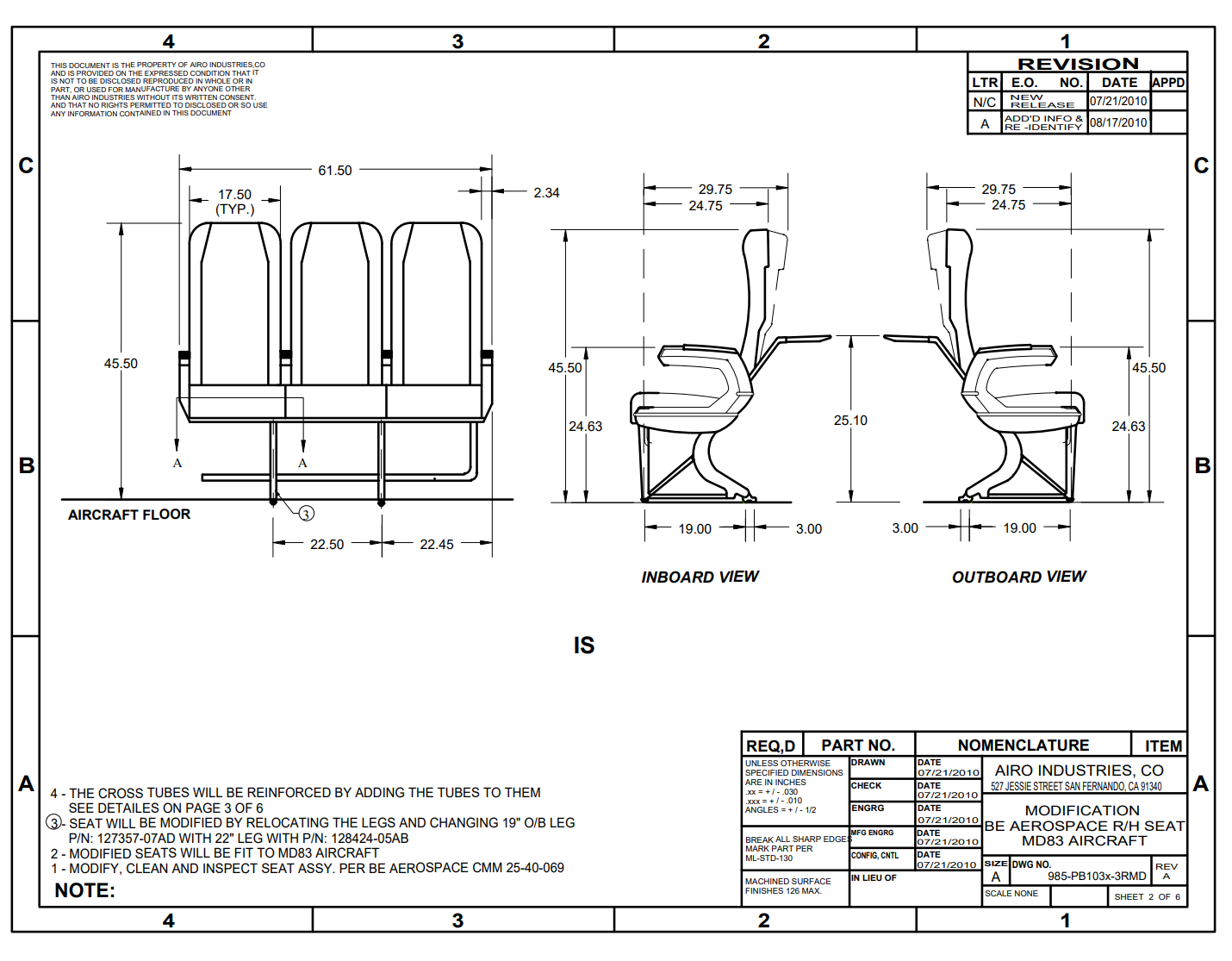 Boeing 737-400 Seating Configuration