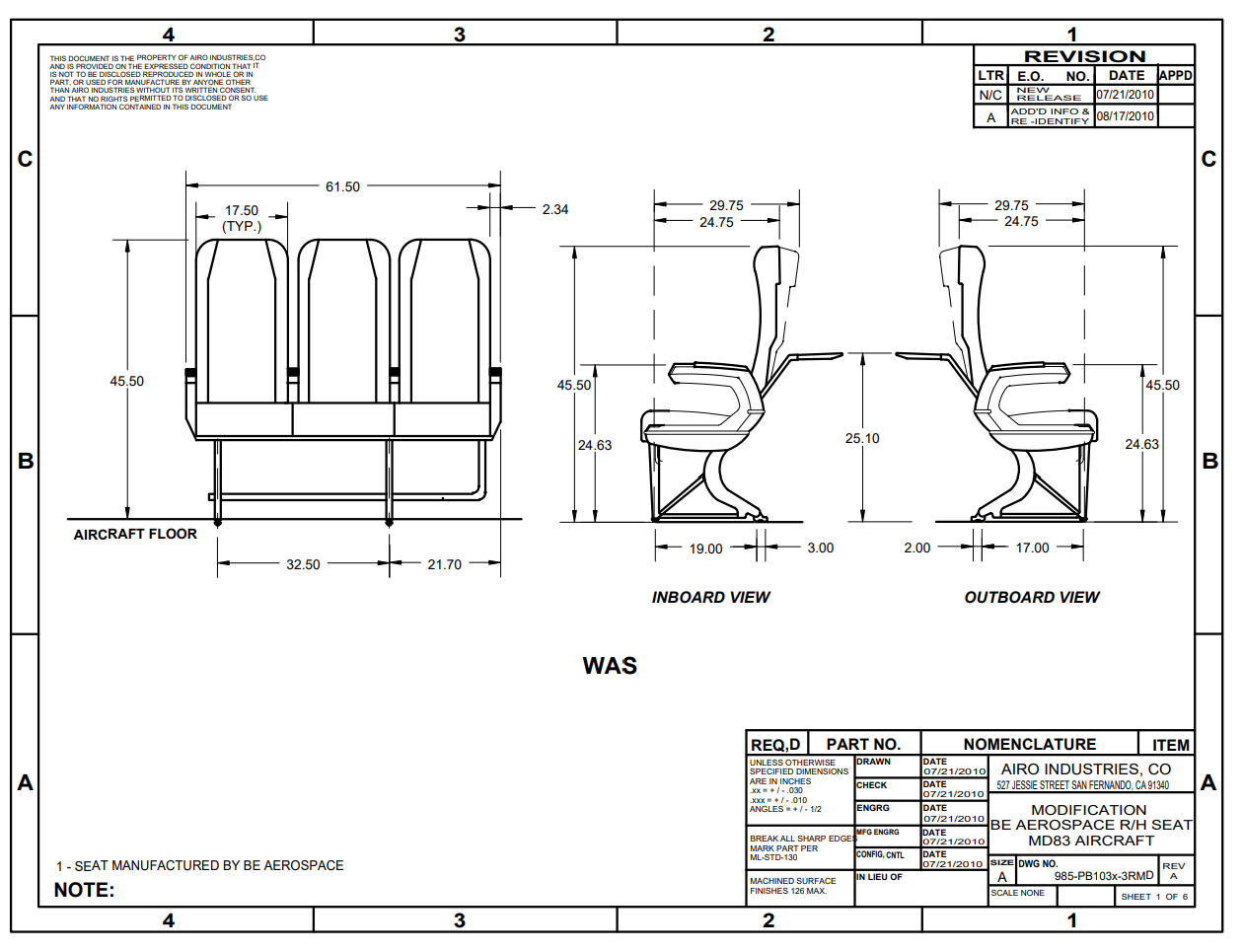 Boeing 737-400 Seating Configuration