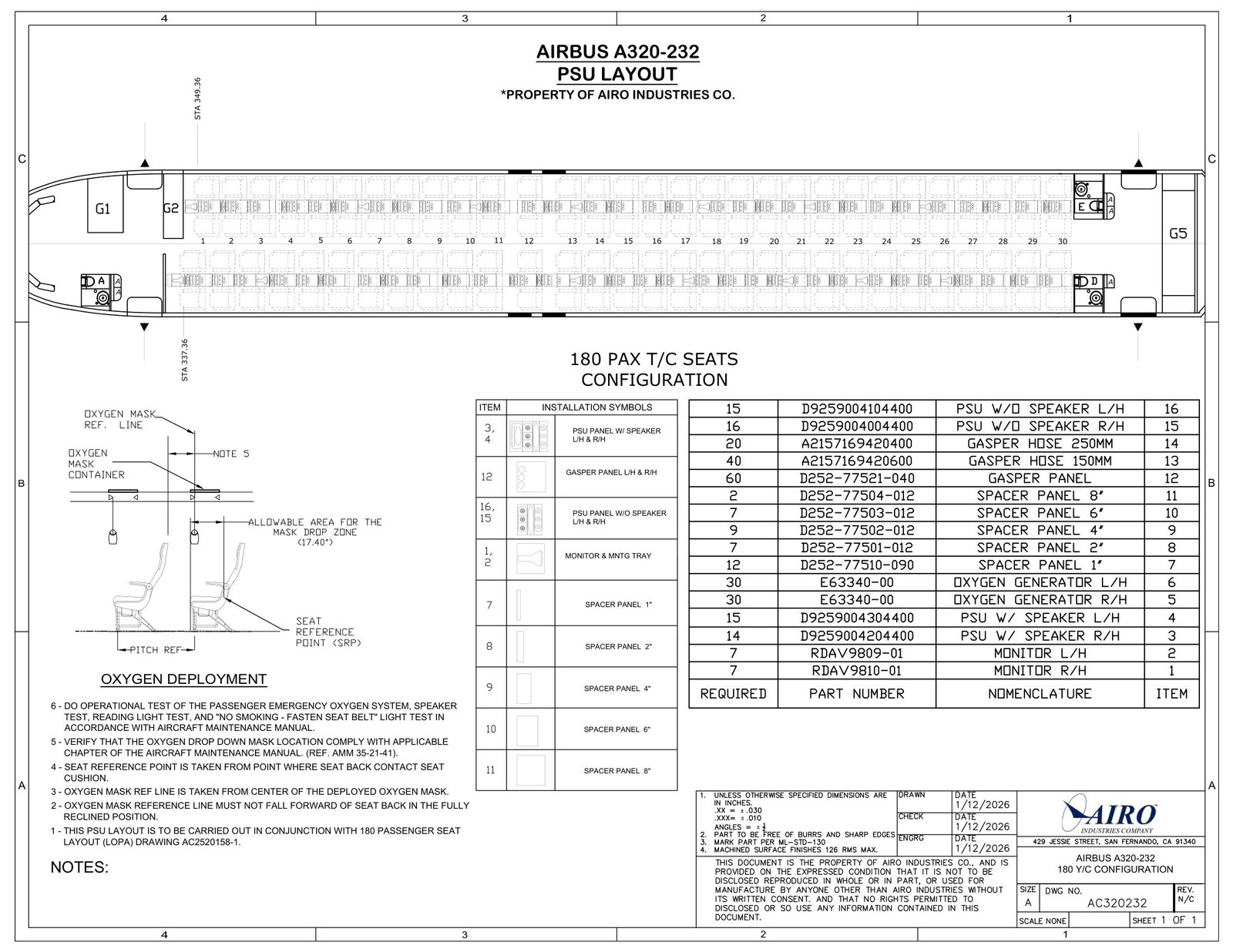 Aircraft interior layout drawing 2