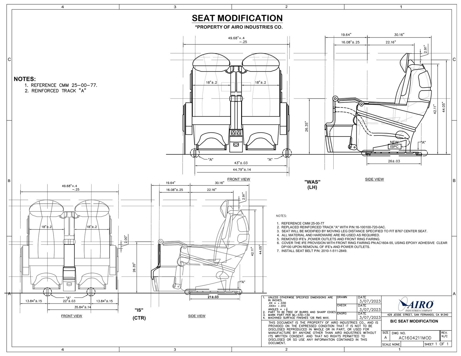 Aircraft interior layout drawing 5