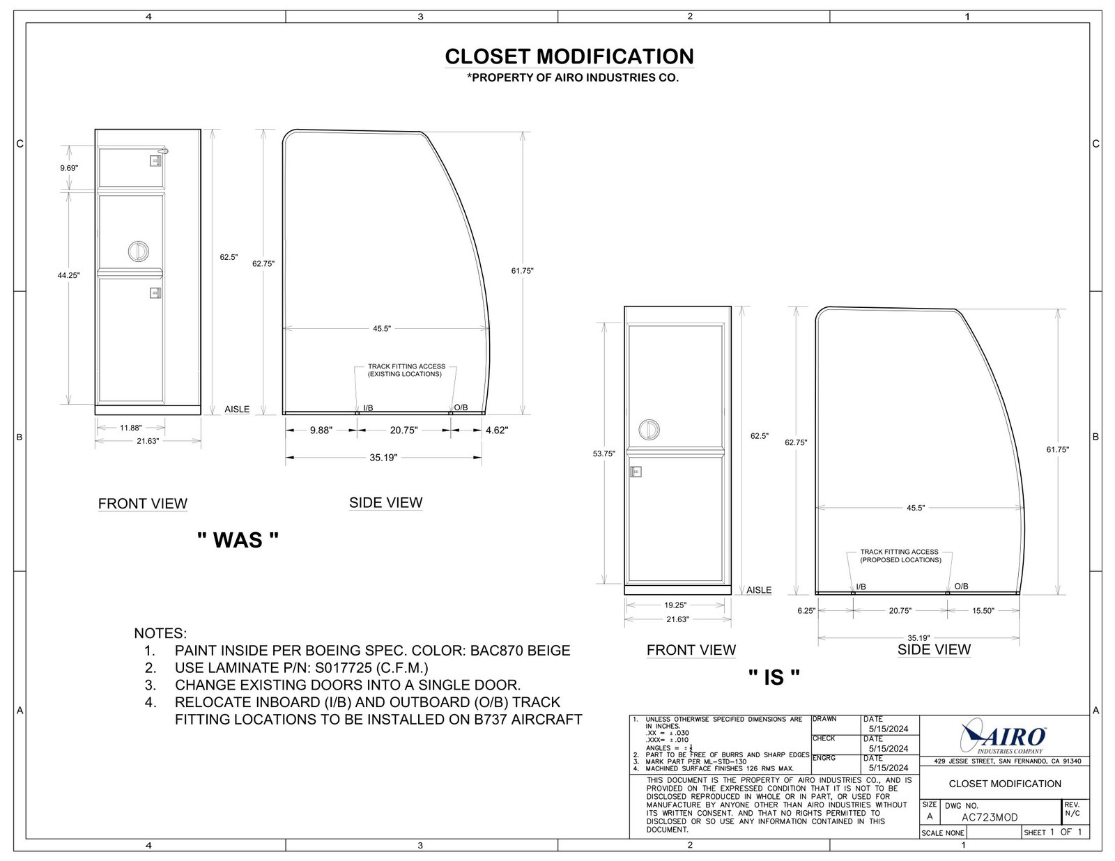 Aircraft interior layout drawing 6